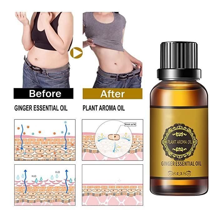 Belly Drainage Ginger Oil, Lymphatic Drainage Ginger Oil, Slimming Tummy Ginger Oil, Ginger Essential Oil for Swelling and Pain Relief, Care for Skin (10ML)